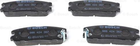 BOSCH 0 986 424 367 - Kit pastiglie freno, Freno a disco autozon.pro