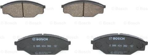 BOSCH 0 986 424 382 - Kit pastiglie freno, Freno a disco autozon.pro