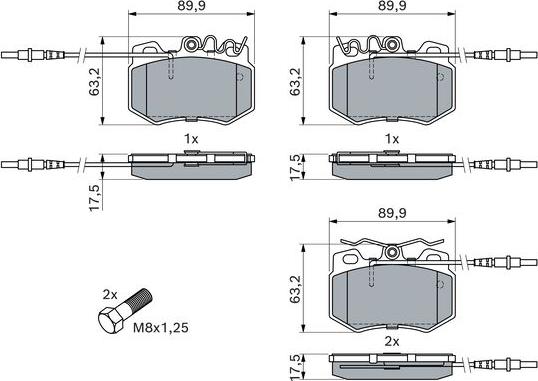 BOSCH 0 986 424 376 - Kit pastiglie freno, Freno a disco autozon.pro