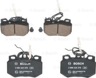 BOSCH 0 986 424 376 - Kit pastiglie freno, Freno a disco autozon.pro