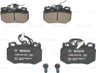 BOSCH 0 986 424 376 - Kit pastiglie freno, Freno a disco autozon.pro