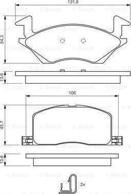 BOSCH 0 986 424 264 - Kit pastiglie freno, Freno a disco autozon.pro