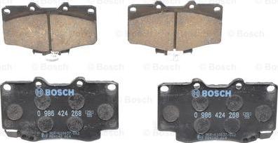 BOSCH 0 986 424 268 - Kit pastiglie freno, Freno a disco autozon.pro