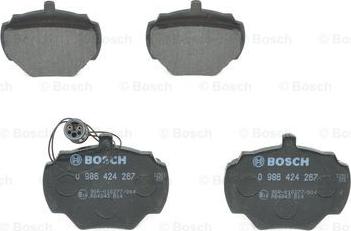 BOSCH 0 986 424 267 - Kit pastiglie freno, Freno a disco autozon.pro