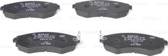 BOSCH 0 986 424 215 - Kit pastiglie freno, Freno a disco autozon.pro