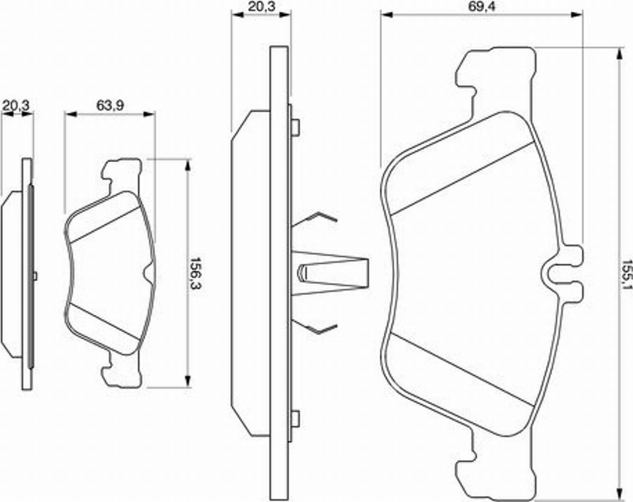 BOSCH 0 986 424 233 - Kit pastiglie freno, Freno a disco autozon.pro