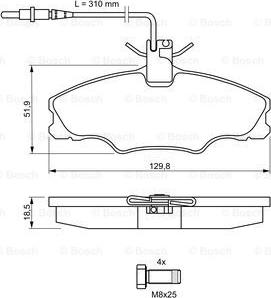 BOSCH 0 986 424 227 - Kit pastiglie freno, Freno a disco autozon.pro