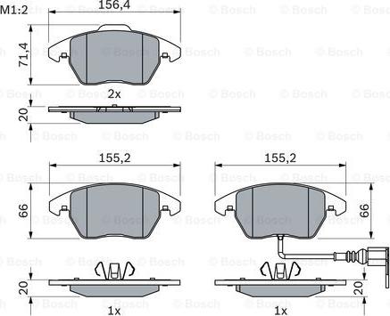 BOSCH 0 986 424 797 - Kit pastiglie freno, Freno a disco autozon.pro