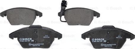 BOSCH 0 986 424 797 - Kit pastiglie freno, Freno a disco autozon.pro