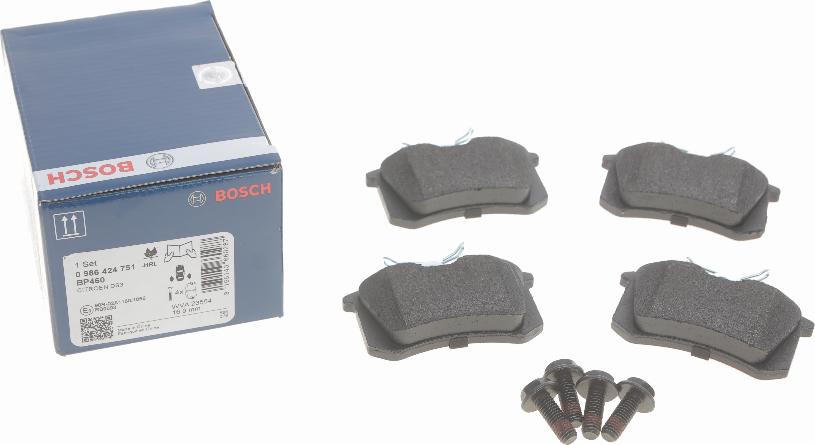 BOSCH 0 986 424 751 - Kit pastiglie freno, Freno a disco autozon.pro