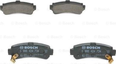 BOSCH 0 986 424 734 - Kit pastiglie freno, Freno a disco autozon.pro