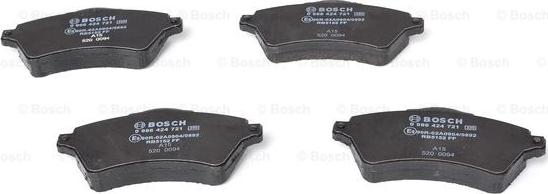 BOSCH 0 986 424 721 - Kit pastiglie freno, Freno a disco autozon.pro