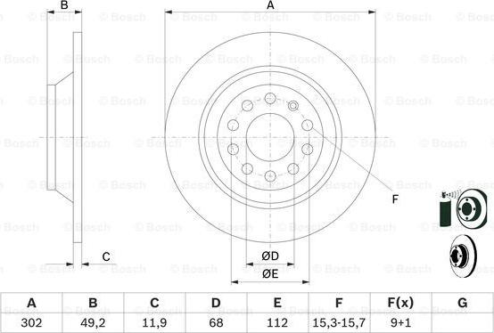 BOSCH 0 986 479 257 - Discofreno autozon.pro