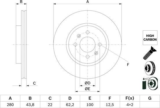 BOSCH 0 986 479 E98 - Discofreno autozon.pro