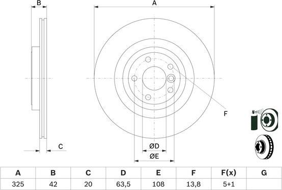 BOSCH 0 986 479 E61 - Discofreno autozon.pro