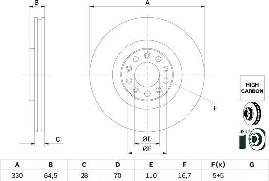 BOSCH 0 986 479 E88 - Discofreno autozon.pro