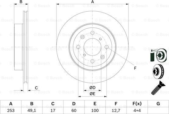 BOSCH 0 986 479 E75 - Discofreno autozon.pro