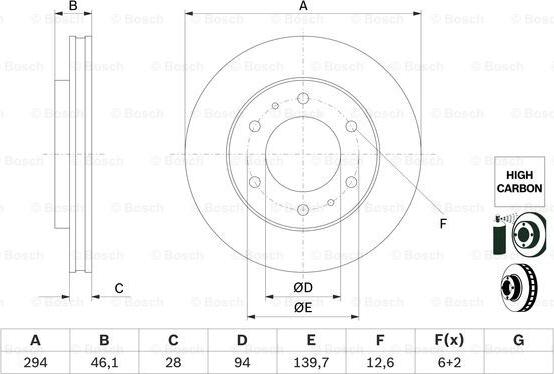 BOSCH 0 986 479 F45 - Discofreno autozon.pro