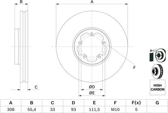 BOSCH 0 986 479 F46 - Discofreno autozon.pro