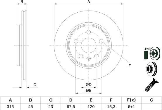 BOSCH 0 986 479 F53 - Discofreno autozon.pro