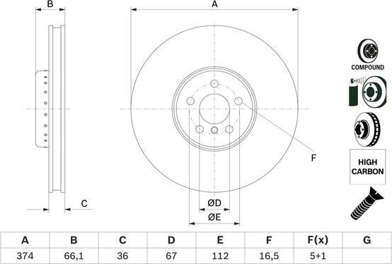 BOSCH 0 986 479 F60 - Discofreno autozon.pro