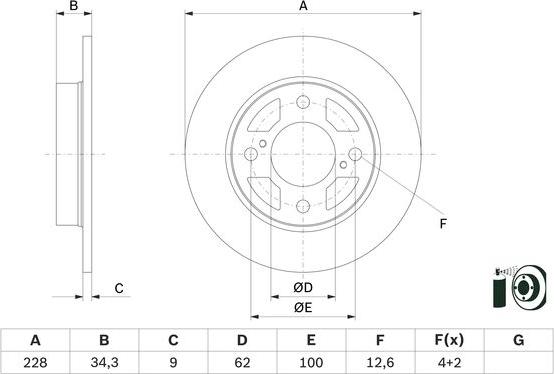 BOSCH 0 986 479 F38 - Discofreno autozon.pro