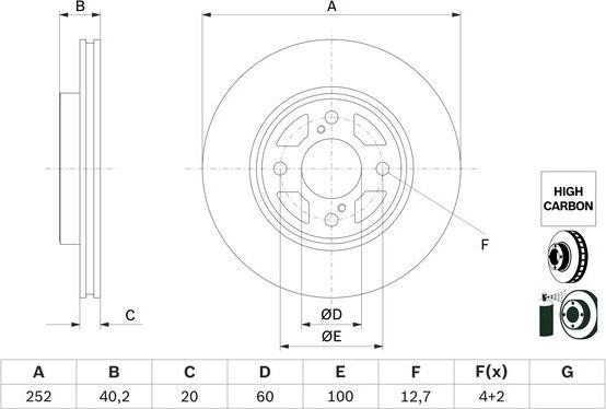 BOSCH 0 986 479 F37 - Discofreno autozon.pro