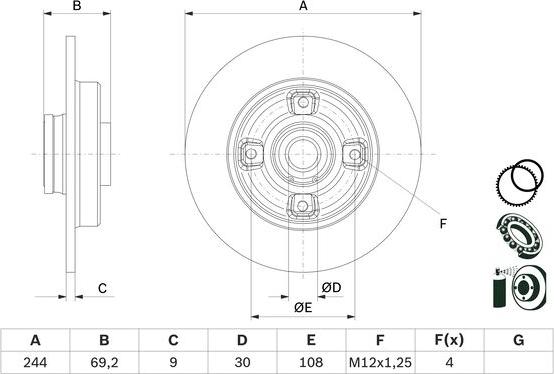 BOSCH 0 986 479 F74 - Discofreno autozon.pro