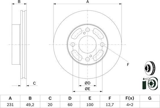 BOSCH 0 986 479 G91 - Discofreno autozon.pro