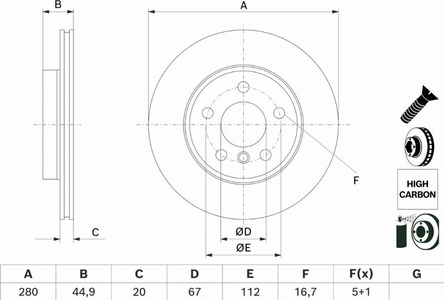 BOSCH 0 986 479 H70 - Discofreno autozon.pro