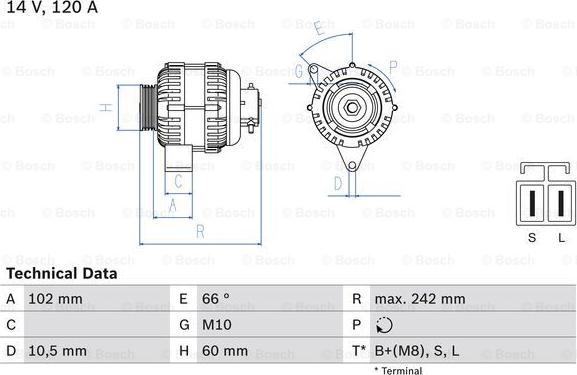 BOSCH 0 986 049 550 - Alternatore autozon.pro