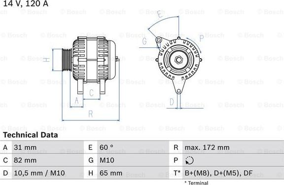 BOSCH 0 986 044 530 - Alternatore autozon.pro