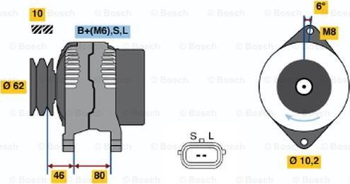 BOSCH 0 986 044 051 - Alternatore autozon.pro