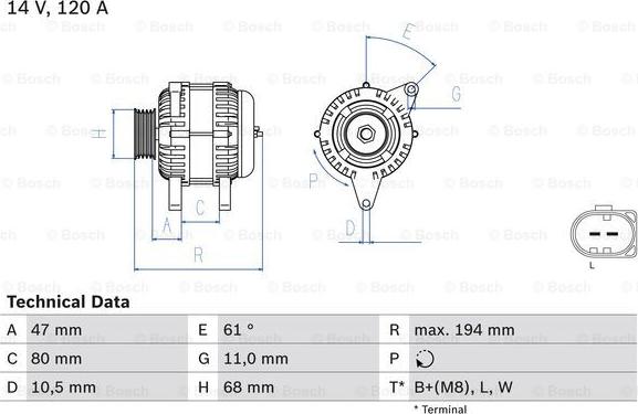 BOSCH 0 986 044 890 - Alternatore autozon.pro