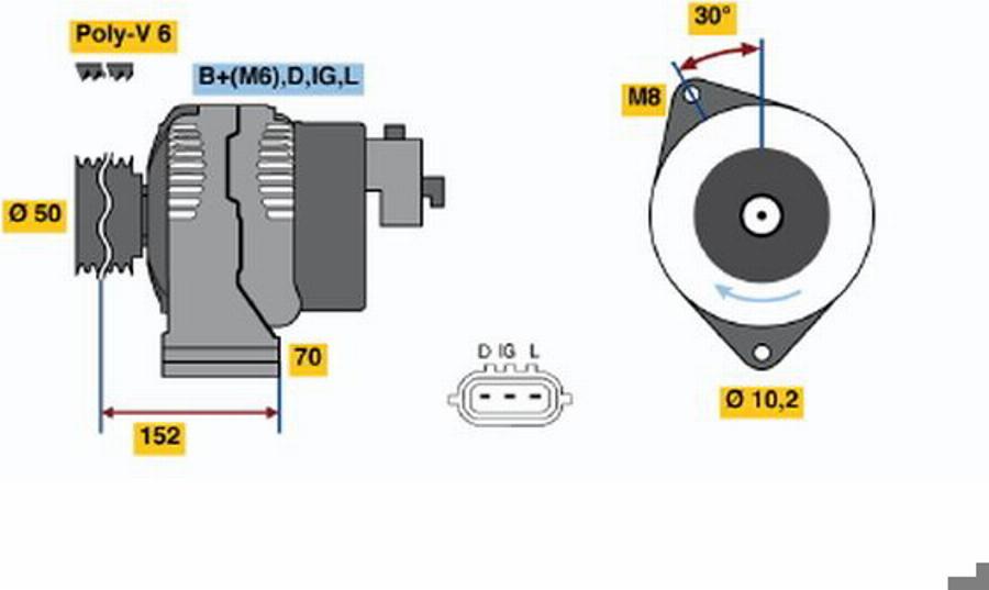 BOSCH 0986044731 - Alternatore autozon.pro