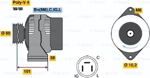 BOSCH 0 986 045 911 - Alternatore autozon.pro