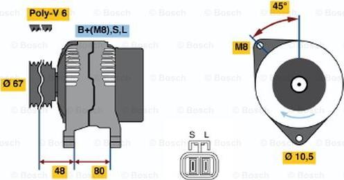 BOSCH 0 986 045 641 - Alternatore autozon.pro