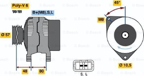 BOSCH 0 986 045 661 - Alternatore autozon.pro