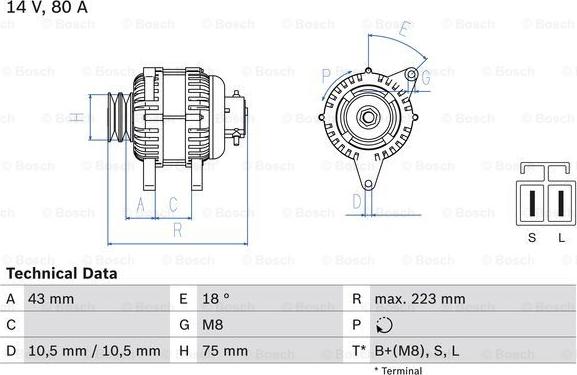 BOSCH 0 986 045 601 - Alternatore autozon.pro