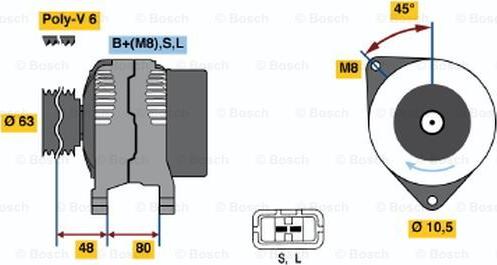 BOSCH 0 986 045 621 - Alternatore autozon.pro