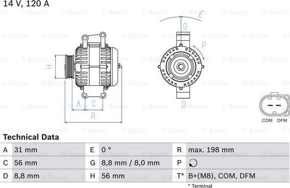 BOSCH 0 986 045 380 - Alternatore autozon.pro