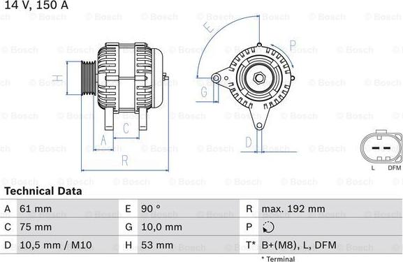 BOSCH 0 986 045 251 - Alternatore autozon.pro