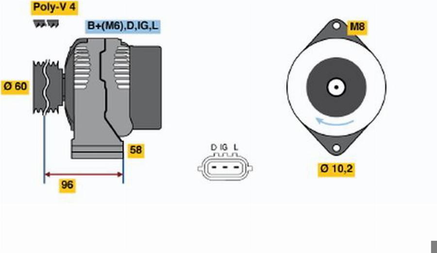 BOSCH 0986045771 - Alternatore autozon.pro