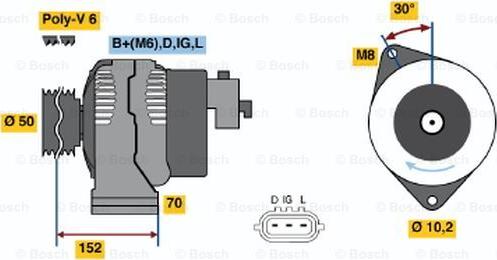 BOSCH 0 986 046 531 - Alternatore autozon.pro