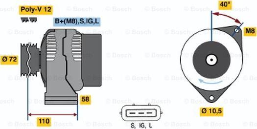 BOSCH 0 986 046 040 - Alternatore autozon.pro