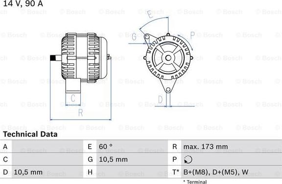 BOSCH 0 986 046 000 - Alternatore autozon.pro