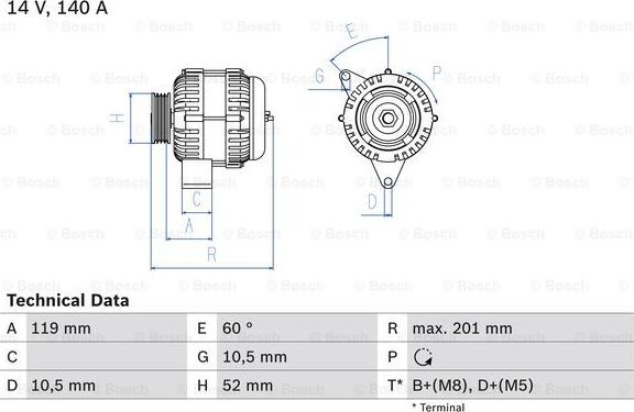 BOSCH 0 986 046 190 - Alternatore autozon.pro