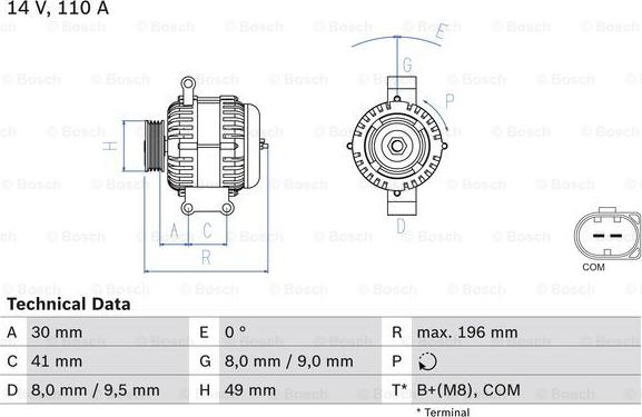 BOSCH 0 986 046 130 - Alternatore autozon.pro