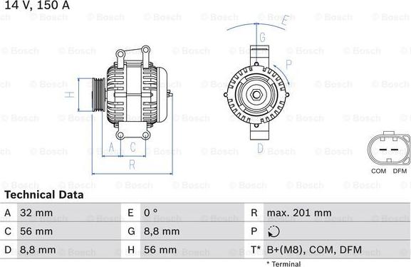 BOSCH 0 986 046 300 - Alternatore autozon.pro