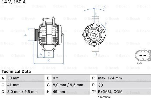 BOSCH 0 986 046 270 - Alternatore autozon.pro